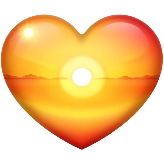 Heart with sunrise colours  emoji