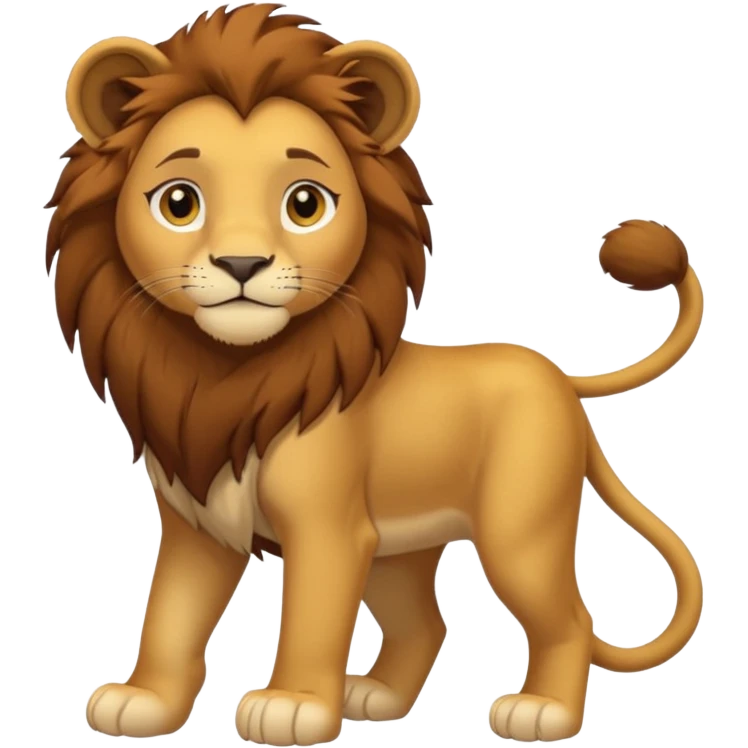 in lion family, only Kid Girl lion., full body, single tail emoji