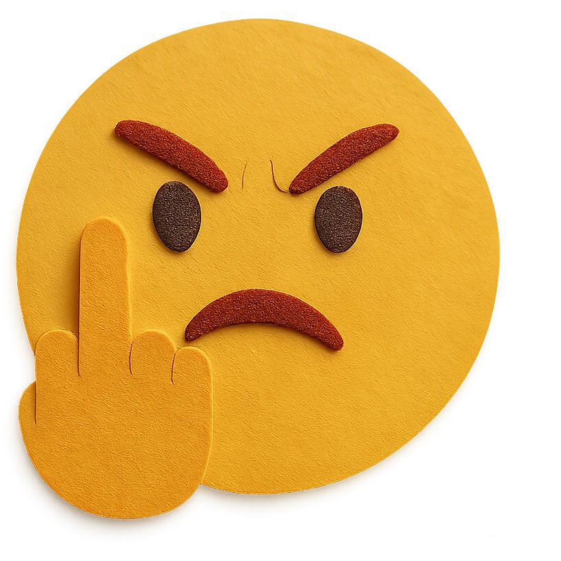 angry face showing middle finger emoji