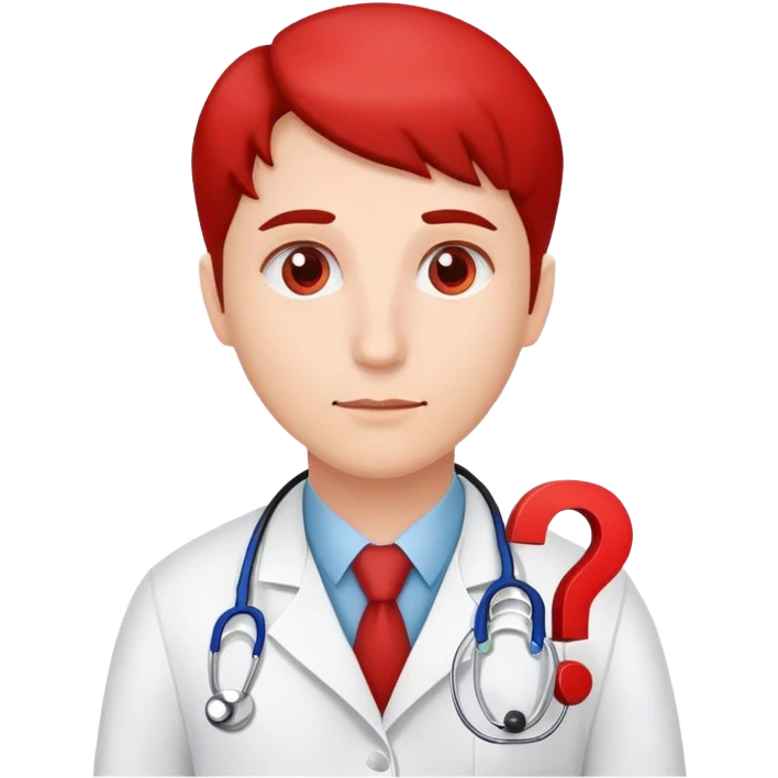 Doctor with single red question mark emoji