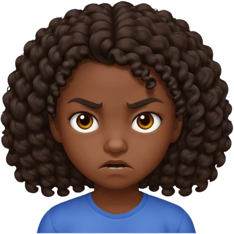 11 years old curly dark brown hair hate the world emoji