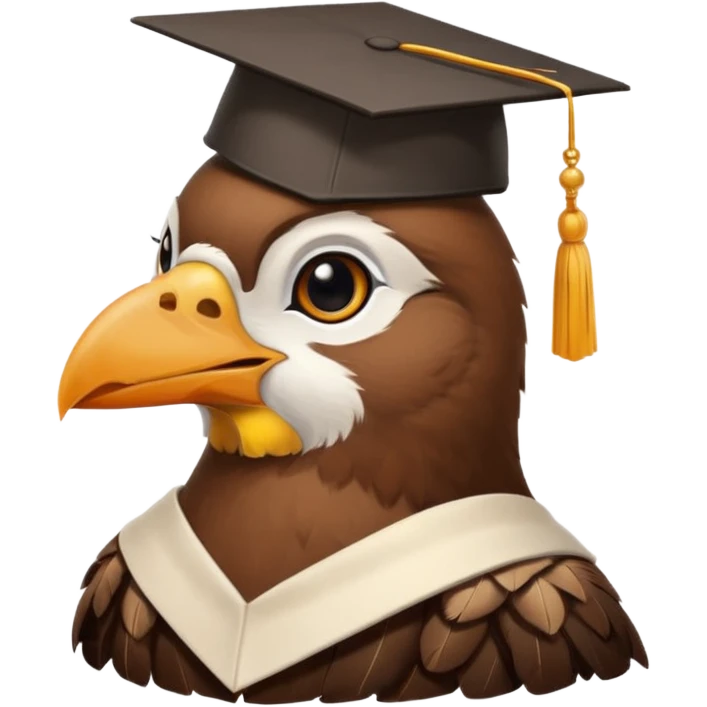 Bird graduate college emoji