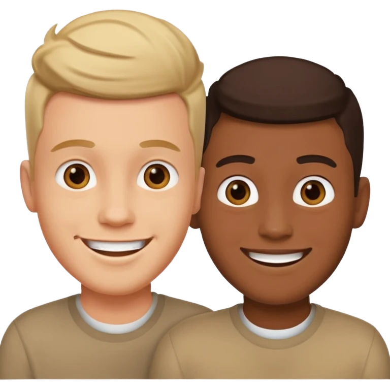 two happy male friends emoji