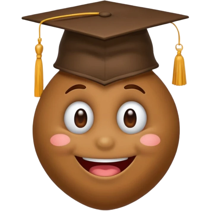 poop emoji with grad cap on emoji