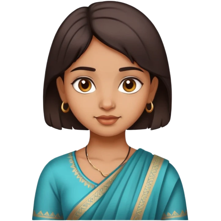 cute indian girl with short dark brown hair emoji