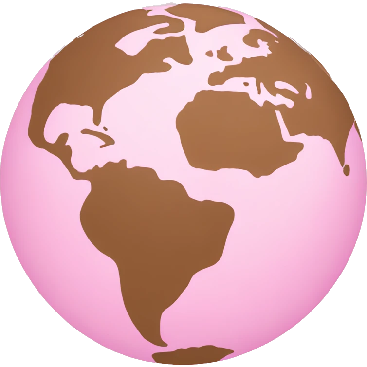 Light pink earth light brown continents  emoji