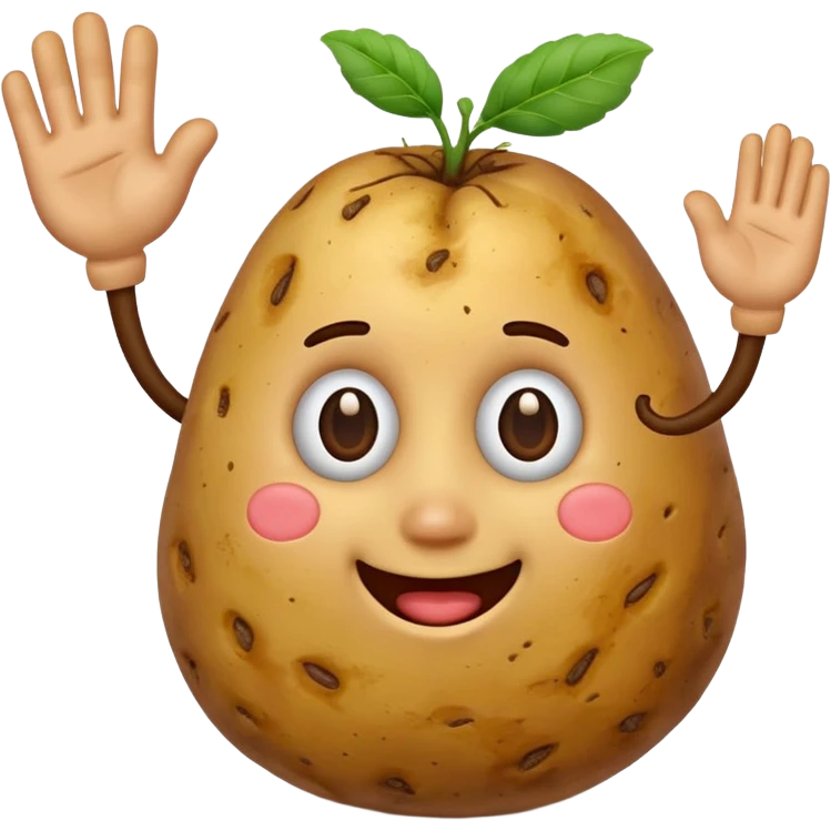 Potato waving emoji
