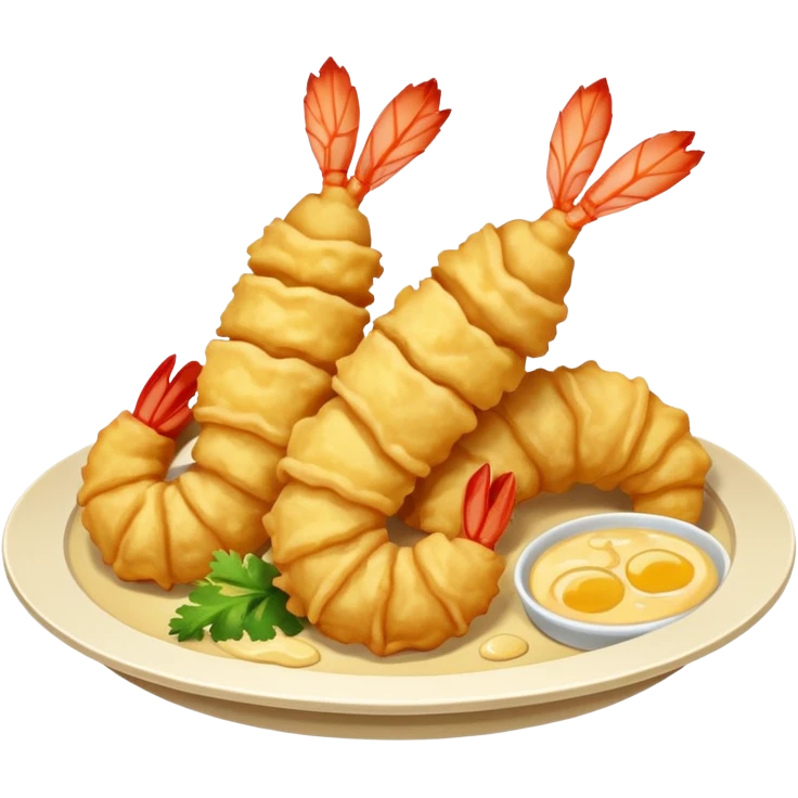 tempura shrimp only, extra crispy, golden batter, vivid textures, bright lighting emoji