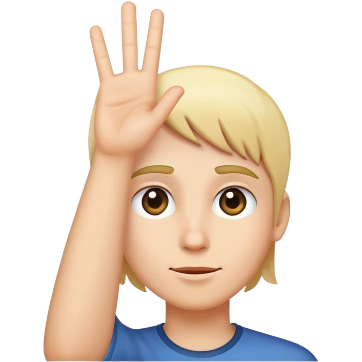 face with a raised hand signaling 'no permission' emoji
