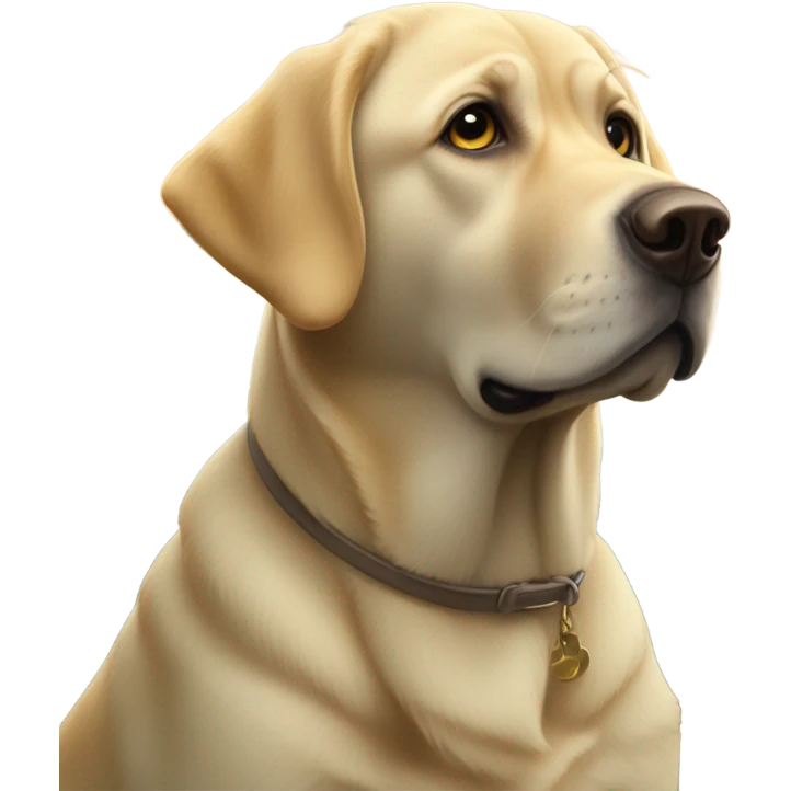 Yellow lab afraid of water emoji