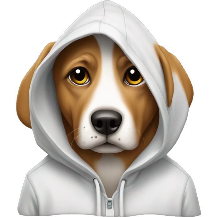 Dog wearing a hoody emoji