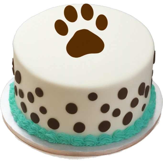Paw print birthday cake emoji