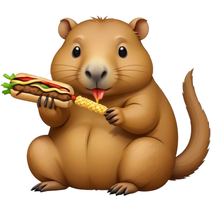Capybara eating a kebab  emoji