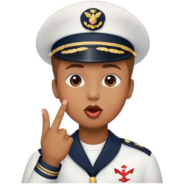 navy number 4 blowing a kiss emoji