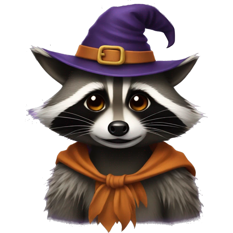 Racoon with witch hat emoji