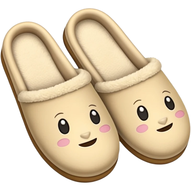 cozy beige slippers emoji