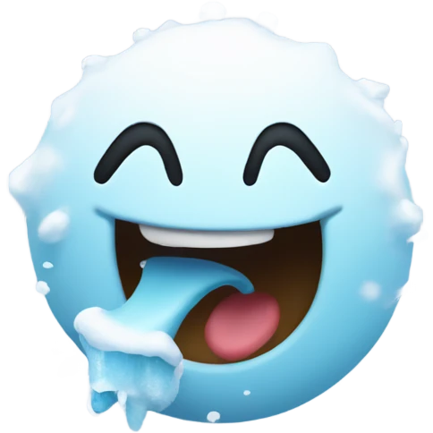 smiley face snorting snow emoji