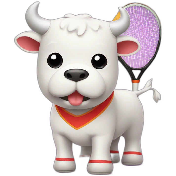Kawaii Spanish bull tennis player emoji