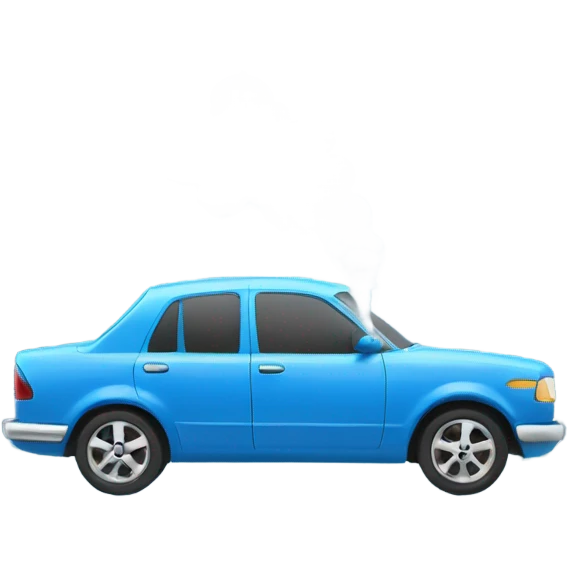 Blue car vaping  emoji