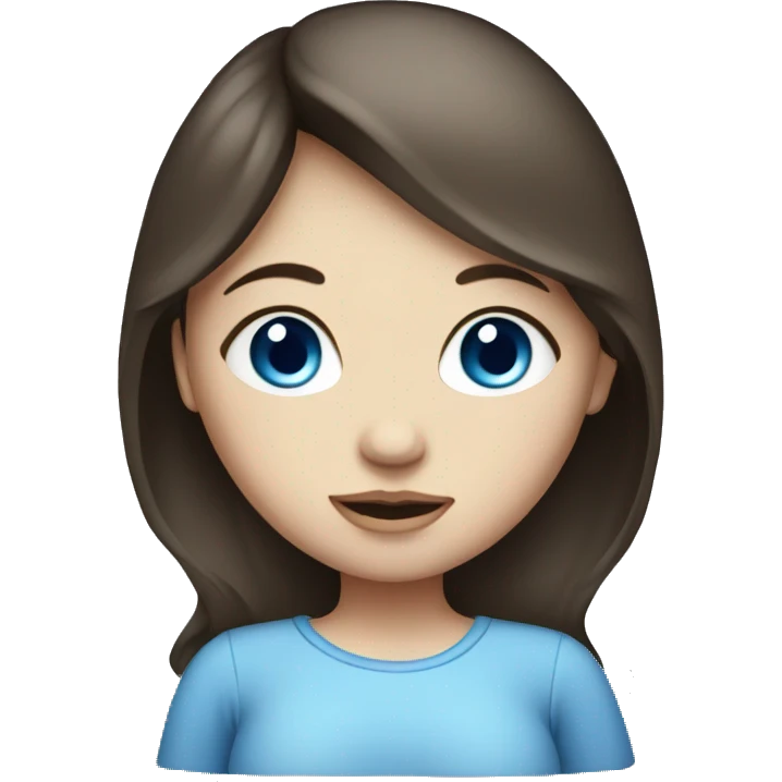 Brunette, white with blue eyes pregnant girl emoji