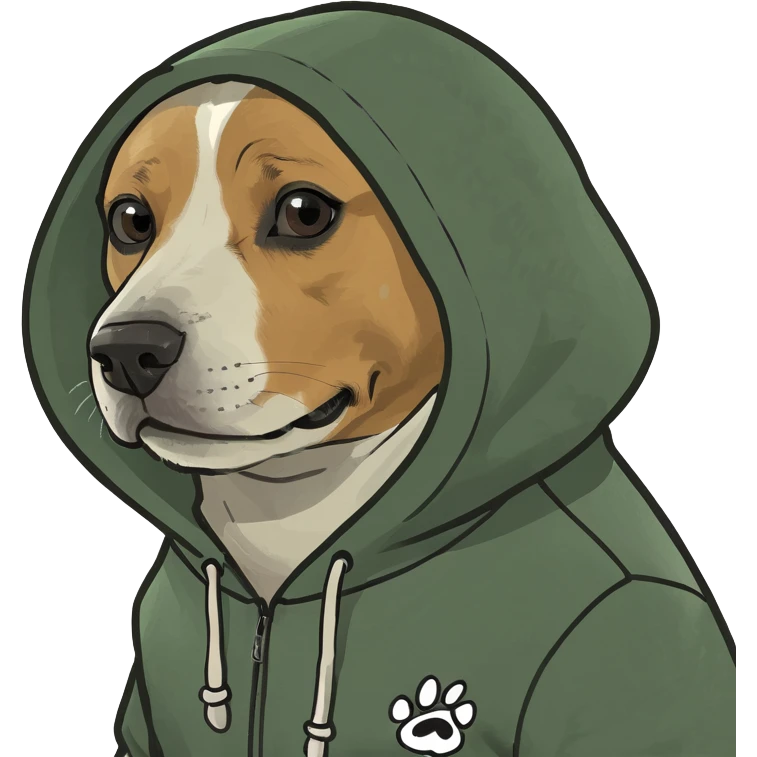 dog wearing a hoodie emoji