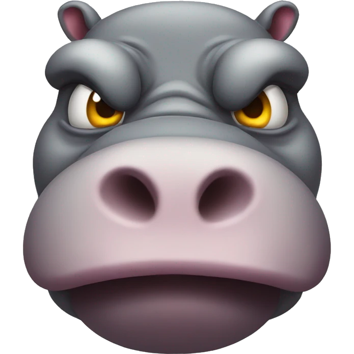 Moodeng hippo angry mood emoji