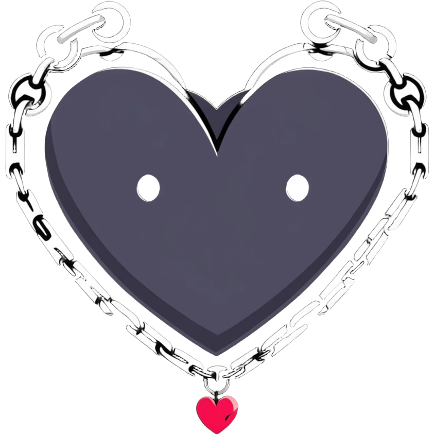gothic punk heart with chains emoji