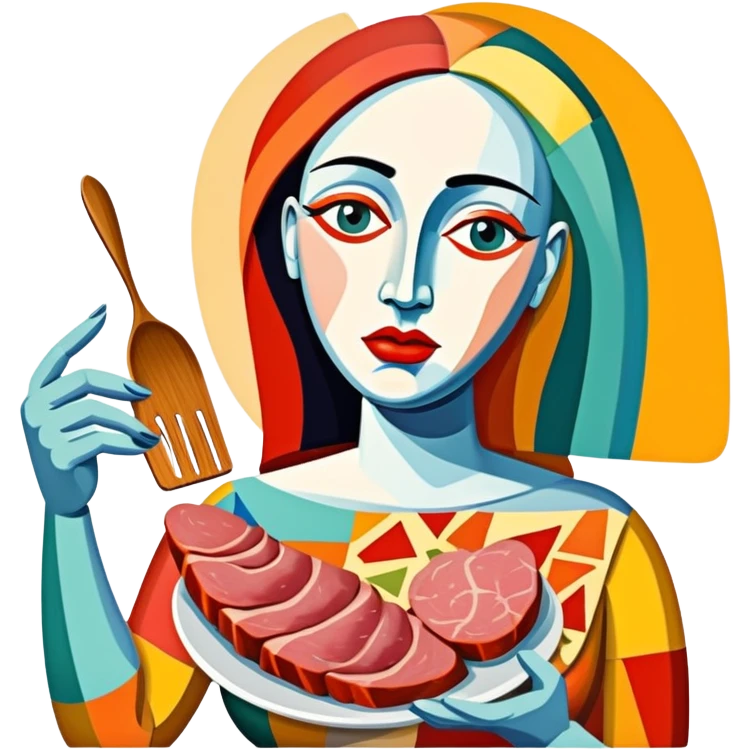 picasso abstract SPAM MEAT woman painting emoji