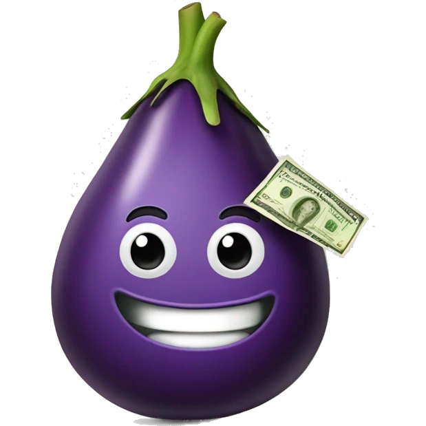 brinjal with cash emoji