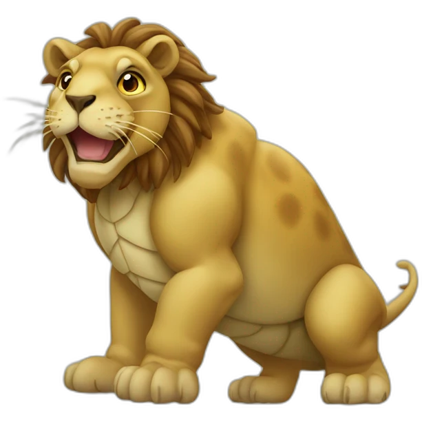 Tortue sur lion emoji