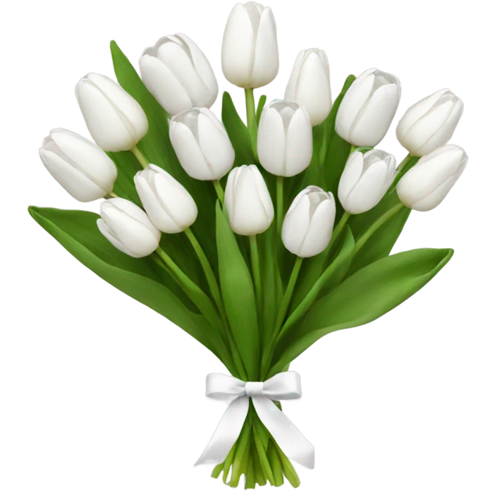 white tulip bouquet  emoji