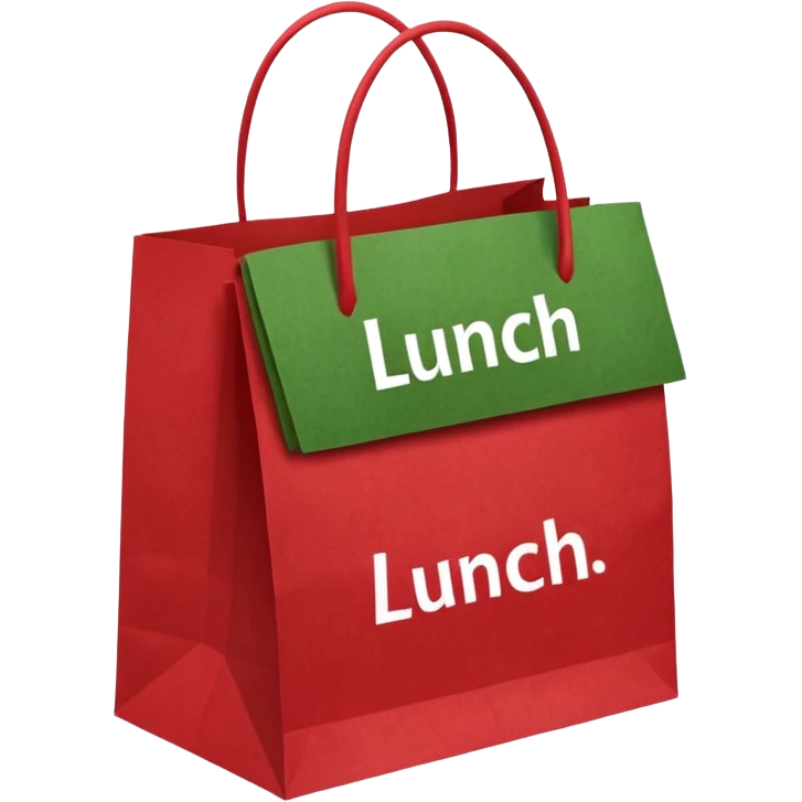christmas paper lunch bag with the word lunch on it emoji