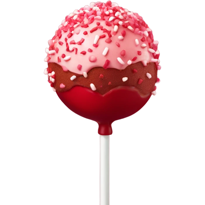 a red Valentine’s Day cake pop from starbucks emoji