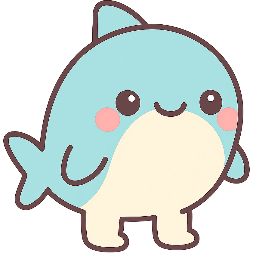 shark with legs, kawaii style emoji