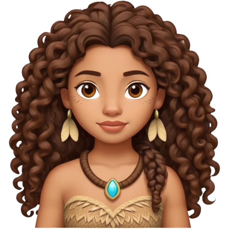 Moana Polynesian princess with curly hair emoji