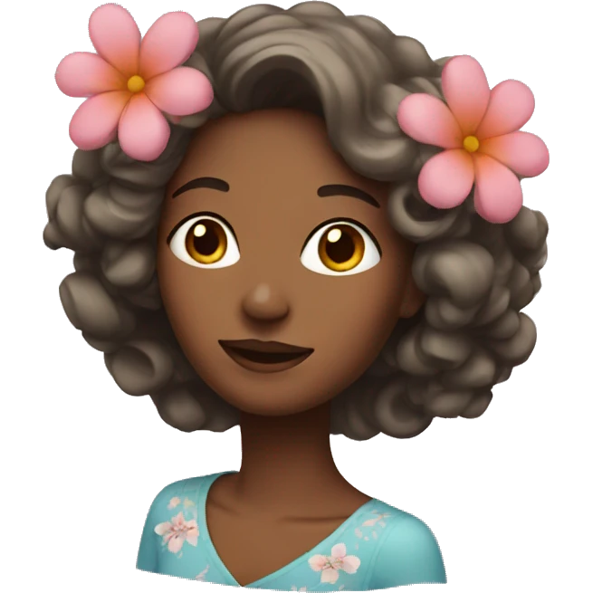 Woman with Flower in her hair  emoji