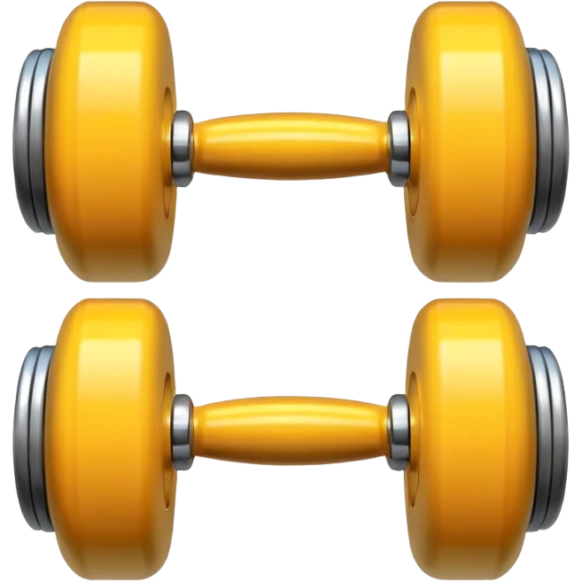 “3D glossy emoji of a dumbbell, bright colors, shiny plastic texture, soft reflections, cute rounded style, high detail, fitness icon, clean white background.” emoji