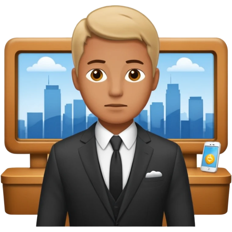 a man thinking about hotel reception emoji