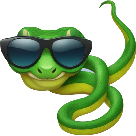 Snake with sunglasses emoji