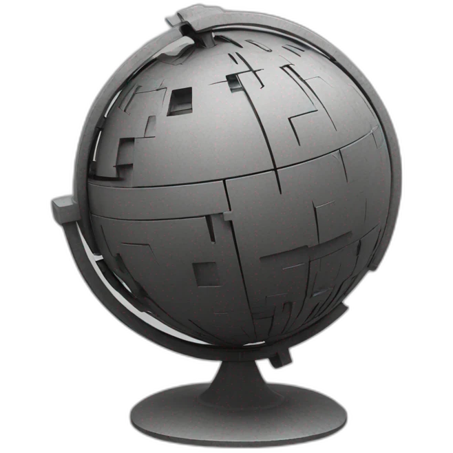 globe in space (brutalist style art) emoji