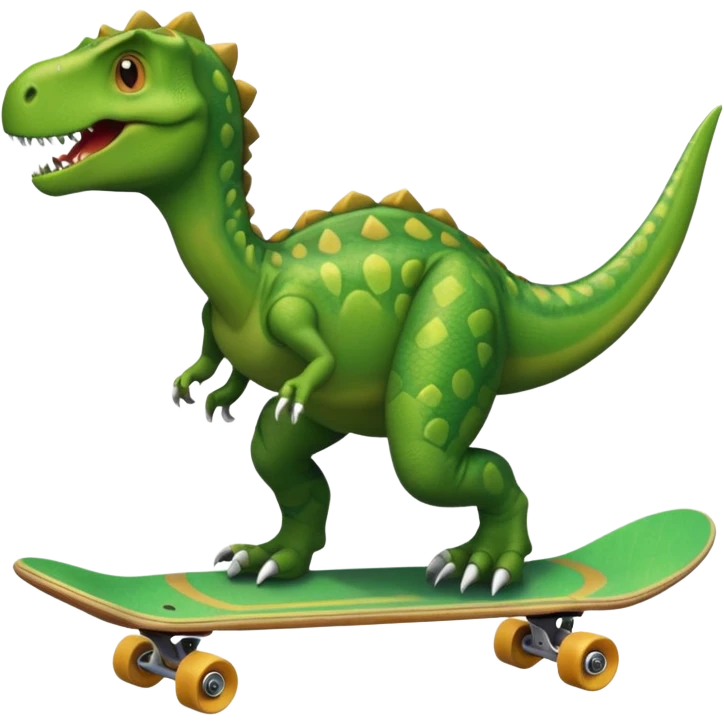 Dinosaur on a skateboard emoji