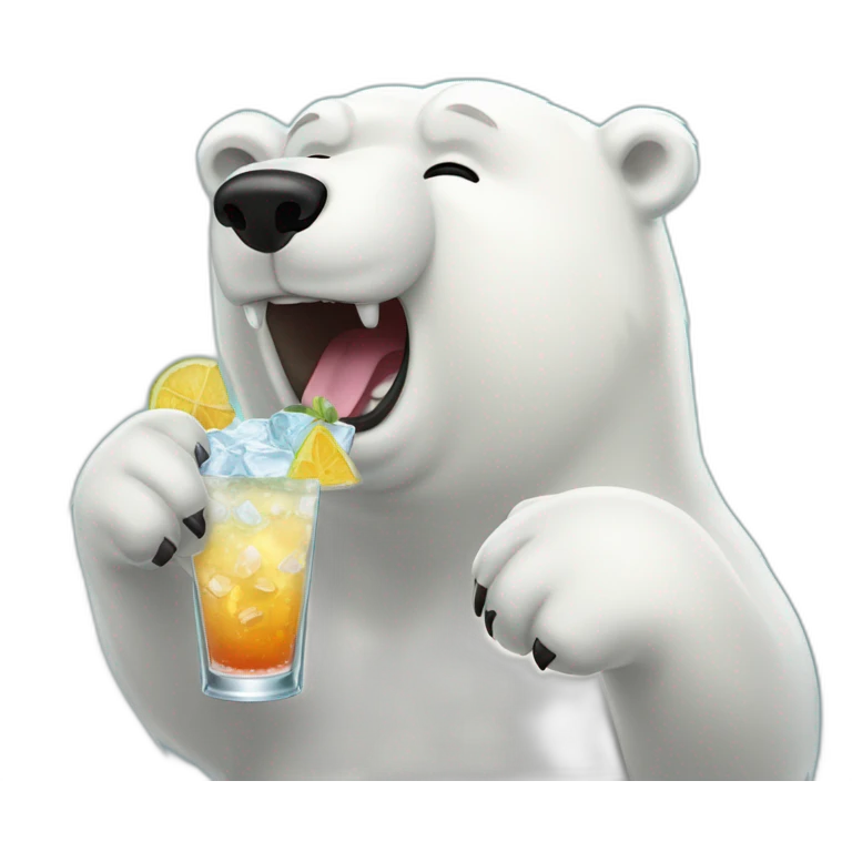 ICE Bear trinking a Cocktail emoji