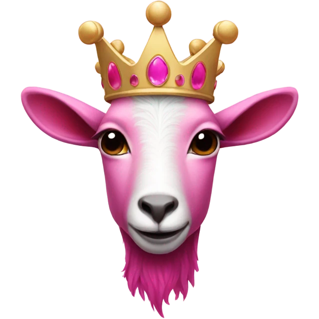 Pink ombre goat with a crown  emoji