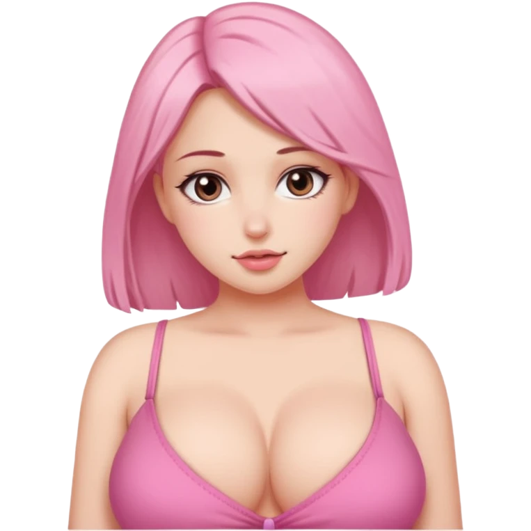 Girl doing this👉🏻👈🏻 while her really big boobs with pink nipples Exposed  emoji