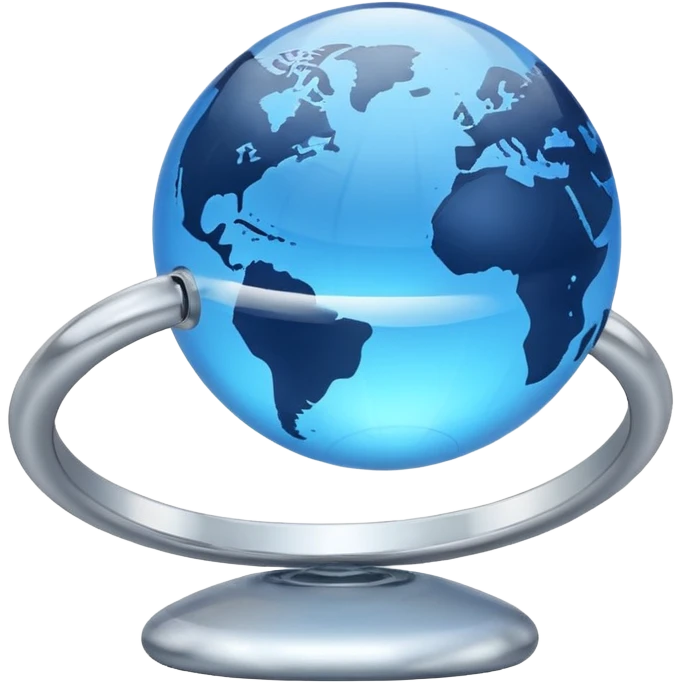 small globe with subtle time-zone ring emoji