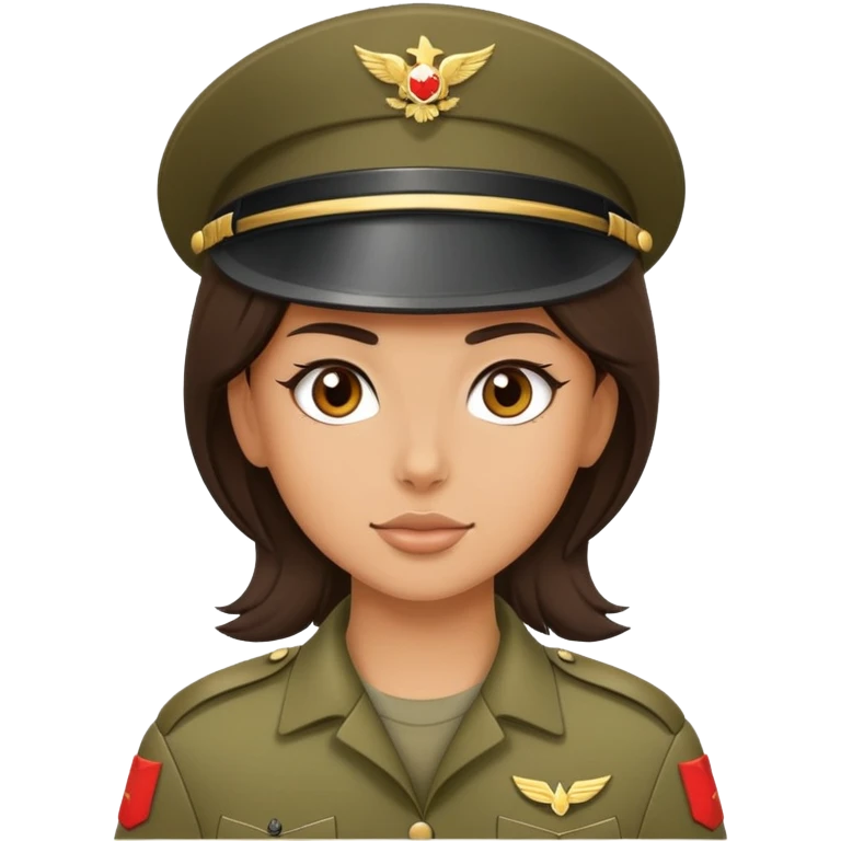 Brunette soldier girl emoji