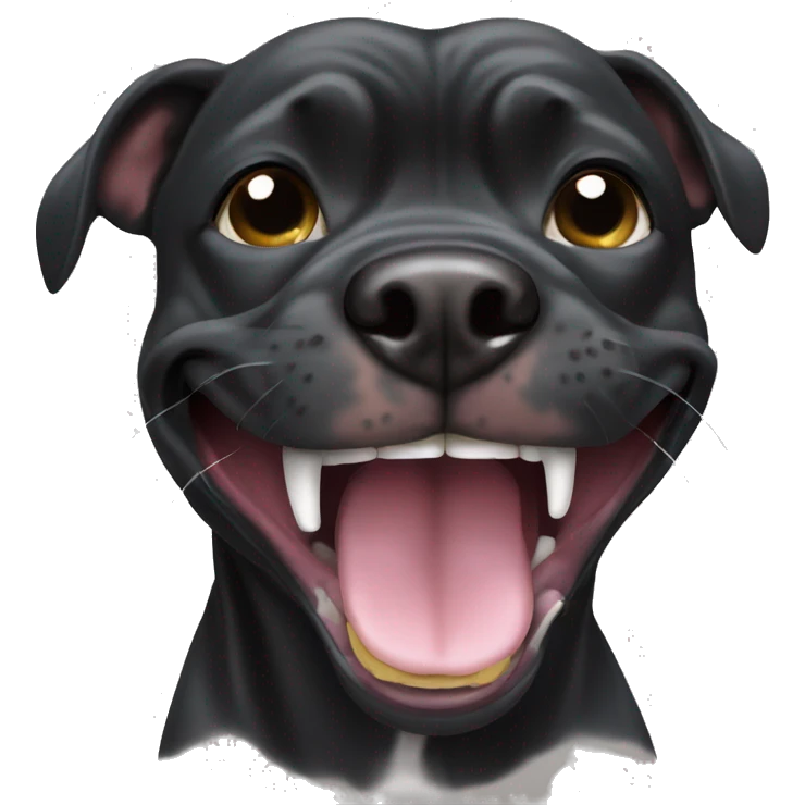 black pitbull flossing emoji
