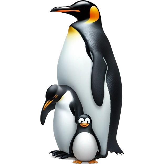A Father penguin with his son and his daughter  emoji
