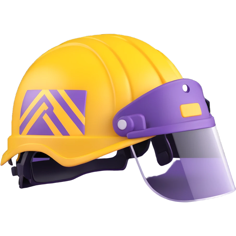 yellow emergency rescue helmet with light emoji