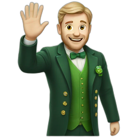 irish man waving emoji